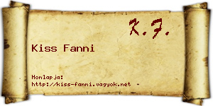 Kiss Fanni névjegykártya