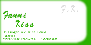 fanni kiss business card